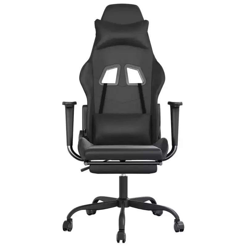 vidaXL Chaise de jeu similicuir noir et bleu, métal, contreplaqué Réglable