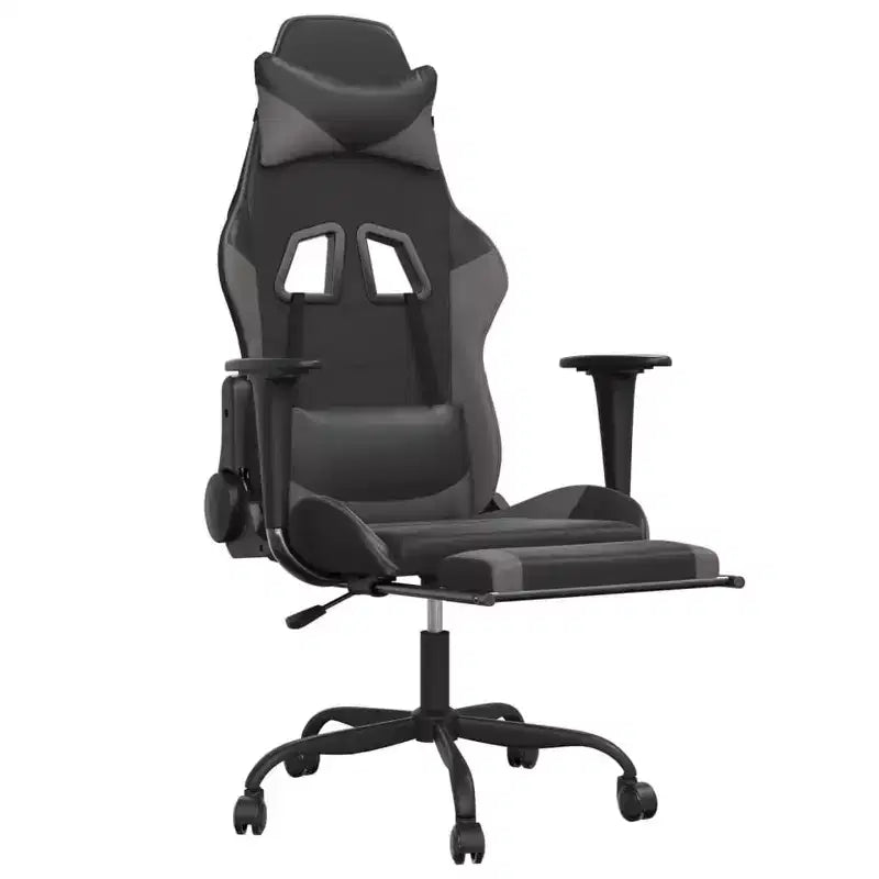 vidaXL Chaise de jeu similicuir noir et bleu, métal, contreplaqué Réglable
