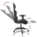 vidaXL Chaise de jeu similicuir noir et bleu, métal, contreplaqué Réglable