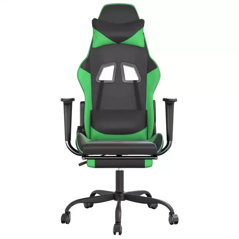 vidaXL Chaise de jeu similicuir noir et bleu, métal, contreplaqué Réglable