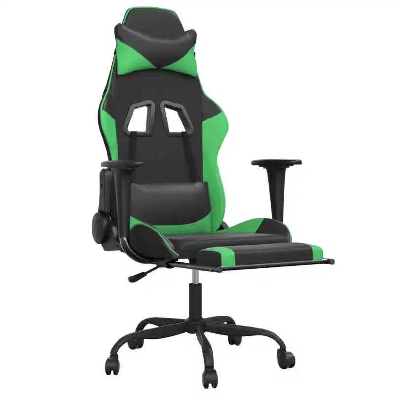 vidaXL Chaise de jeu similicuir noir et bleu, métal, contreplaqué Réglable