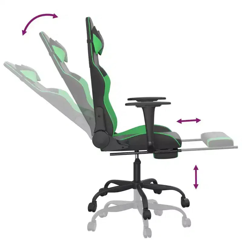 vidaXL Chaise de jeu similicuir noir et bleu, métal, contreplaqué Réglable