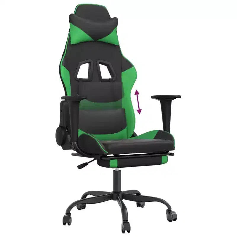 vidaXL Chaise de jeu similicuir noir et bleu, métal, contreplaqué Réglable