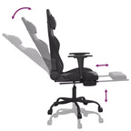 vidaXL Chaise de jeu similicuir noir et bleu, métal, contreplaqué Réglable