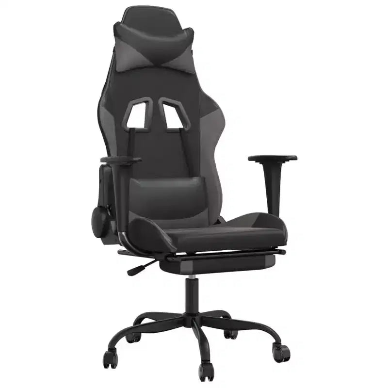 vidaXL Chaise de jeu similicuir noir et bleu, métal, contreplaqué Réglable