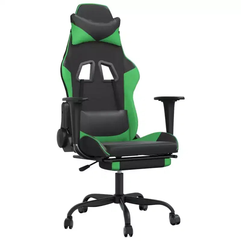 vidaXL Chaise de jeu similicuir noir et bleu, métal, contreplaqué Réglable