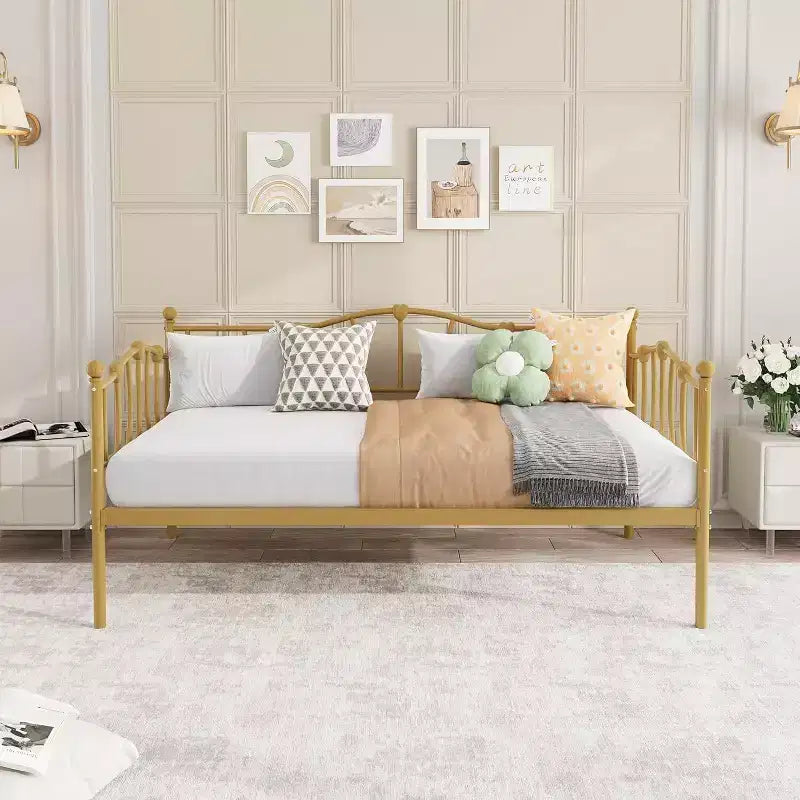 GustoWave Space-Saving Twin Daybed, Sofa Bed Frame with Trundle for Living Room, Bedroom