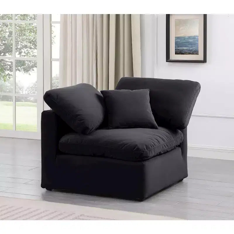 Fauteuil d'angle en velours Indulge Meridian Furniture