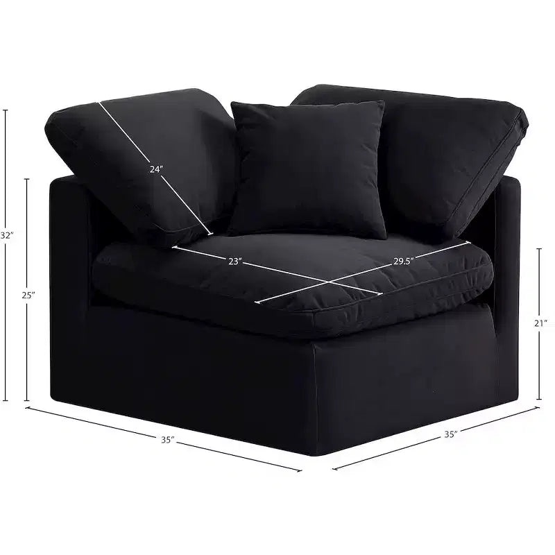 Fauteuil d'angle en velours Indulge Meridian Furniture