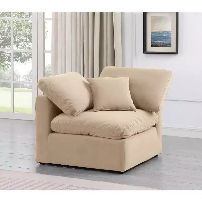 Fauteuil d'angle en velours Indulge Meridian Furniture