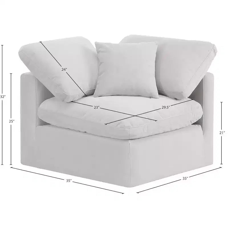Fauteuil d'angle en velours Indulge Meridian Furniture