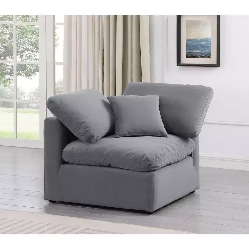 Fauteuil d'angle en velours Indulge Meridian Furniture
