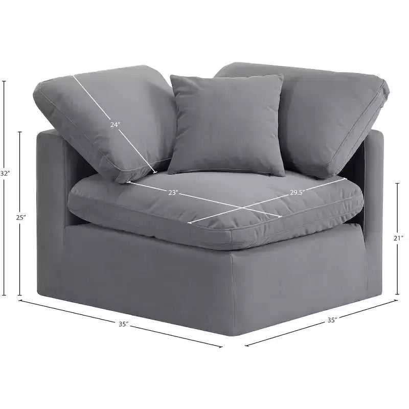 Fauteuil d'angle en velours Indulge Meridian Furniture