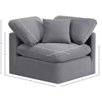 Fauteuil d'angle en velours Indulge Meridian Furniture