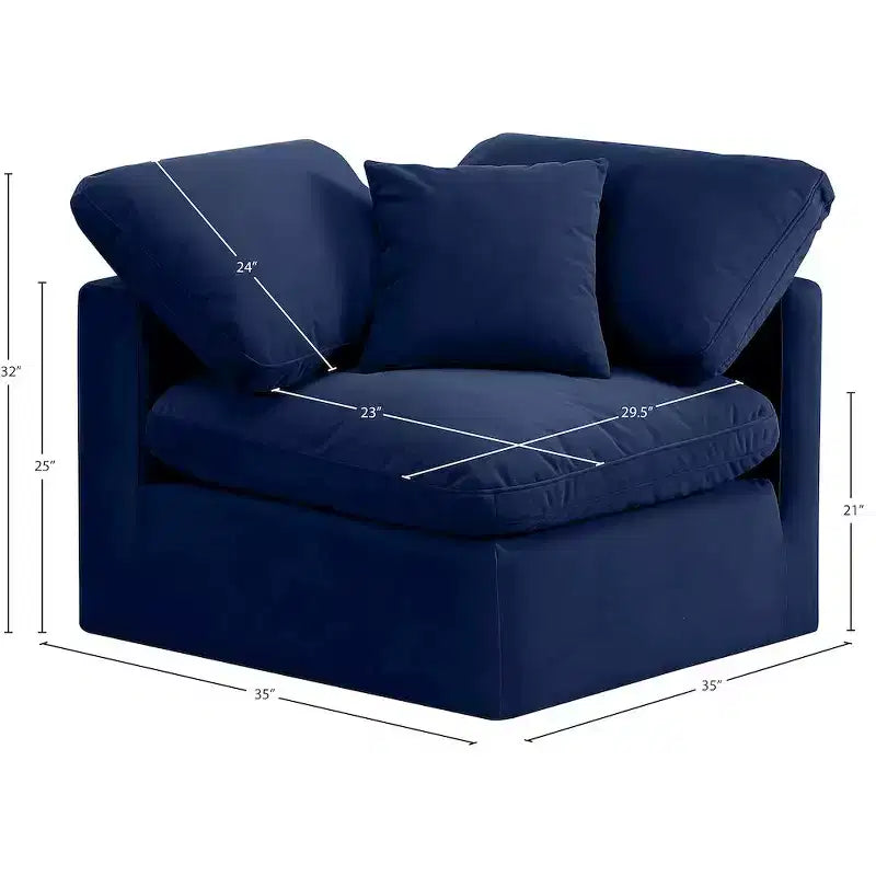 Fauteuil d'angle en velours Indulge Meridian Furniture