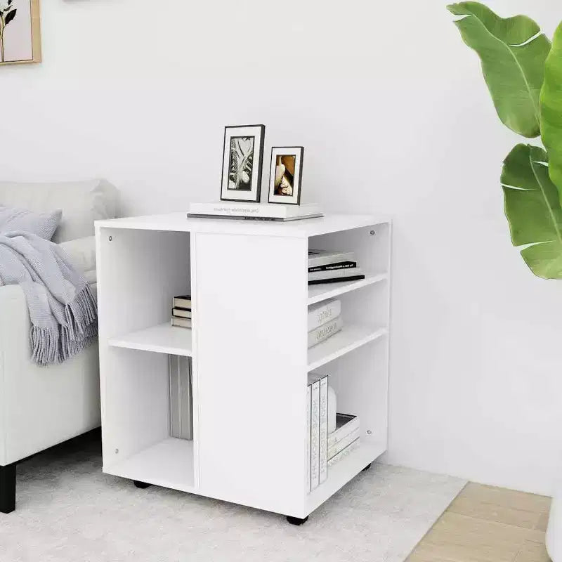 vidaXL Armoire de rangement Blanc Bois d'ingénierie Taille moyenne Élégant