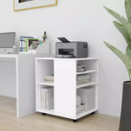vidaXL Armoire de rangement Blanc Bois d'ingénierie Taille moyenne Élégant