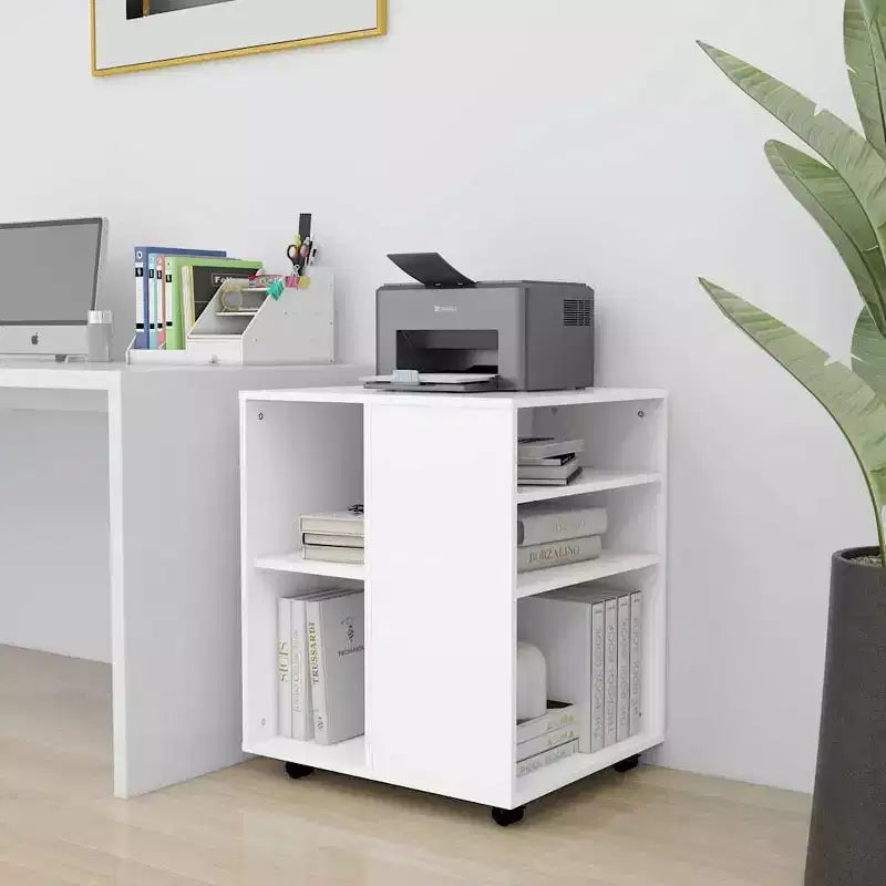vidaXL Armoire de rangement Blanc Bois d'ingénierie Taille moyenne Élégant