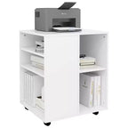vidaXL Armoire de rangement Blanc Bois d'ingénierie Taille moyenne Élégant