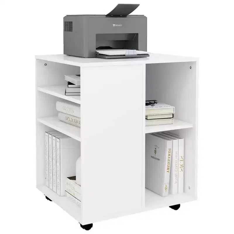 vidaXL Armoire de rangement Blanc Bois d'ingénierie Taille moyenne Élégant