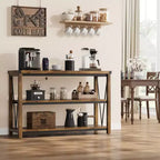Table console de ferme 47", table de canapé d'entrée en bois à 2 niveaux, étagères de rangement spacieuses pour salon, couloir, foyer