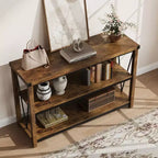 Table console de ferme 47", table de canapé d'entrée en bois à 2 niveaux, étagères de rangement spacieuses pour salon, couloir, foyer