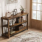 Table console de ferme 47", table de canapé d'entrée en bois à 2 niveaux, étagères de rangement spacieuses pour salon, couloir, foyer