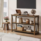 Table console de ferme 47", table de canapé d'entrée en bois à 2 niveaux, étagères de rangement spacieuses pour salon, couloir, foyer