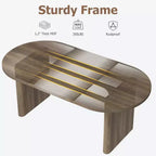 SunnyFurn Table à Manger Ovale Moderne de Style Ferme pour 6 à 8 Personnes Base en Bois Épaisse et Robuste Spacieuse pour Salle à Manger, Cuisine, Salon