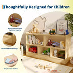 Étagère à livres et meuble de rangement pour jouets à 2 niveaux pour enfants, bibliothèque en bois pour tout-petits avec 5 compartiments de rangement ouverts pour salle de jeux, chambre de bébé et salle de classe