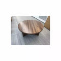 Round Coffee Table, Farmhouse Small Wooden Coffee Table with 3 Strong Legs, Easy Assembly