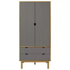 vidaXL Armoire Marron et gris Bois de pin massif, bois d'ingénierie Standard