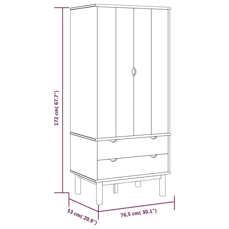 vidaXL Armoire Marron et gris Bois de pin massif, bois d'ingénierie Standard