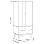 vidaXL Armoire Marron et gris Bois de pin massif, bois d'ingénierie Standard