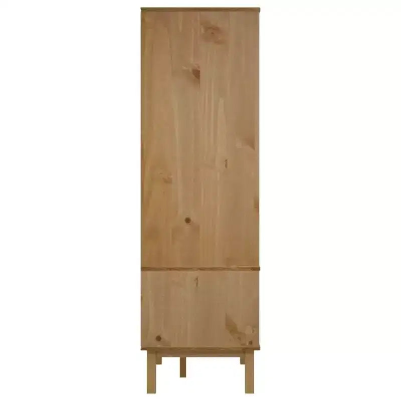 vidaXL Armoire Marron et gris Bois de pin massif, bois d'ingénierie Standard