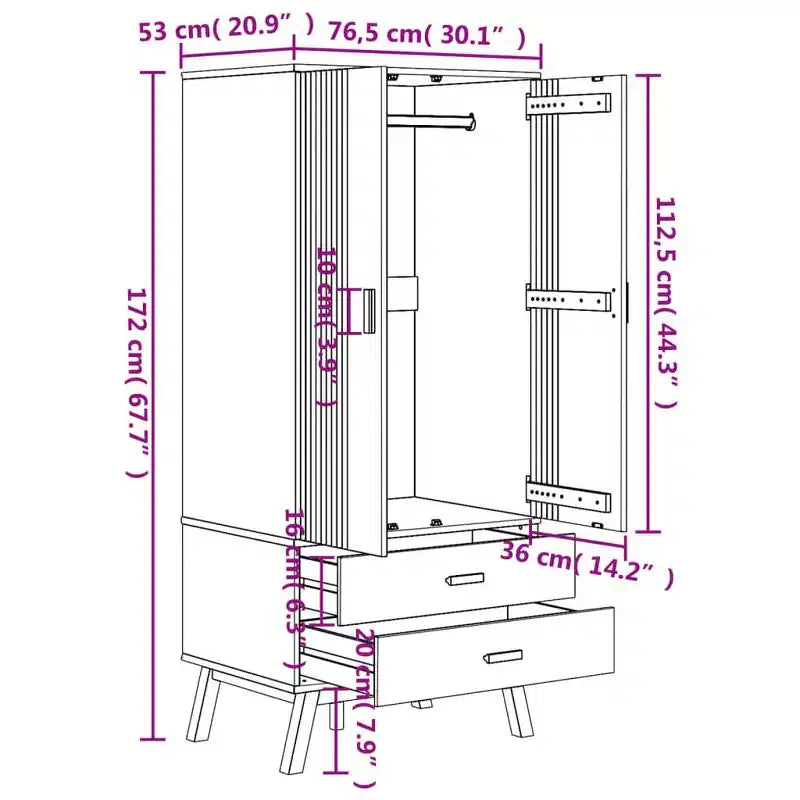 vidaXL Armoire Blanc et marron