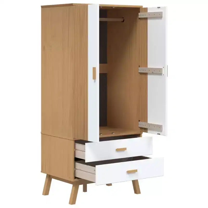 vidaXL Armoire Blanc et marron