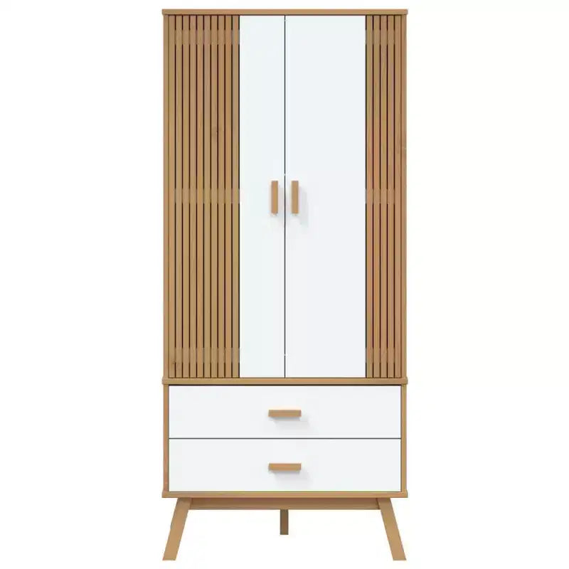 vidaXL Armoire Blanc et marron
