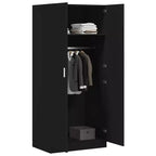 vidaXL Armoire noire en bois d'ingénierie Armoire compacte rectangulaire