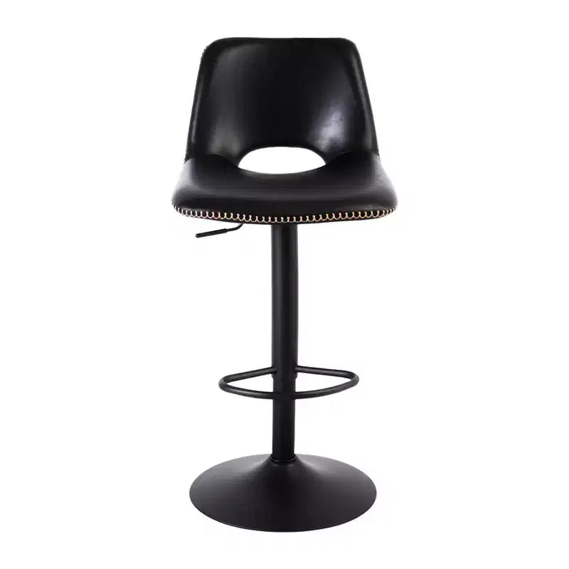 GustoWave Faux Leather Swivel Bar Stools With Backrest And Adjustable Height, Set Of 2