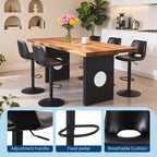 Tabourets de bar pivotants GustoWave en similicuir avec dossier et hauteur réglable, lot de 2