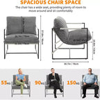 GustoWave Ensemble de 2 fauteuils d'appoint contemporains, chaises décontractées modernes pour salon, coin lecture ou chambre d'amis