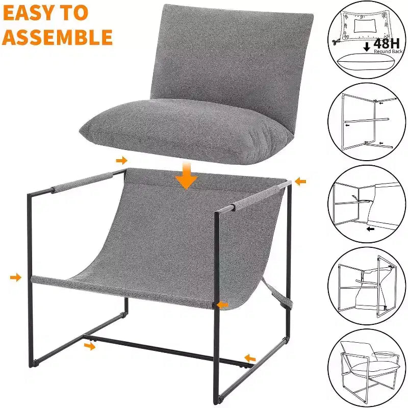 GustoWave Ensemble de 2 fauteuils d'appoint contemporains, chaises décontractées modernes pour salon, coin lecture ou chambre d'amis