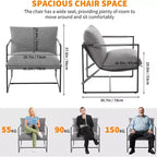 GustoWave Ensemble de 2 fauteuils d'appoint contemporains, chaises décontractées modernes pour salon, coin lecture ou chambre d'amis