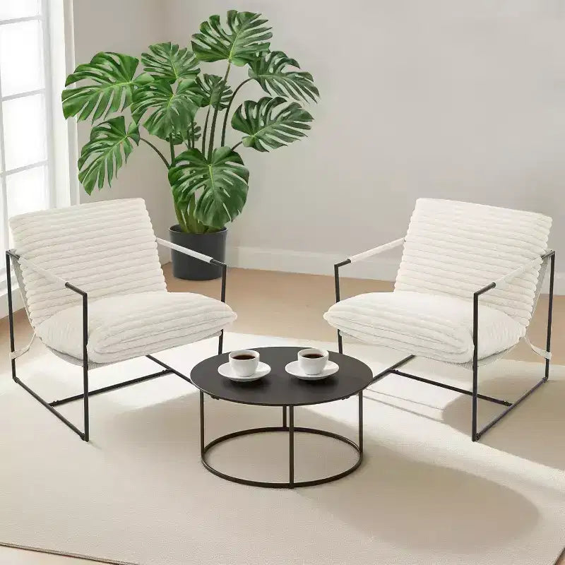 GustoWave Ensemble de 2 fauteuils d'appoint contemporains, chaises décontractées modernes pour salon, coin lecture ou chambre d'amis