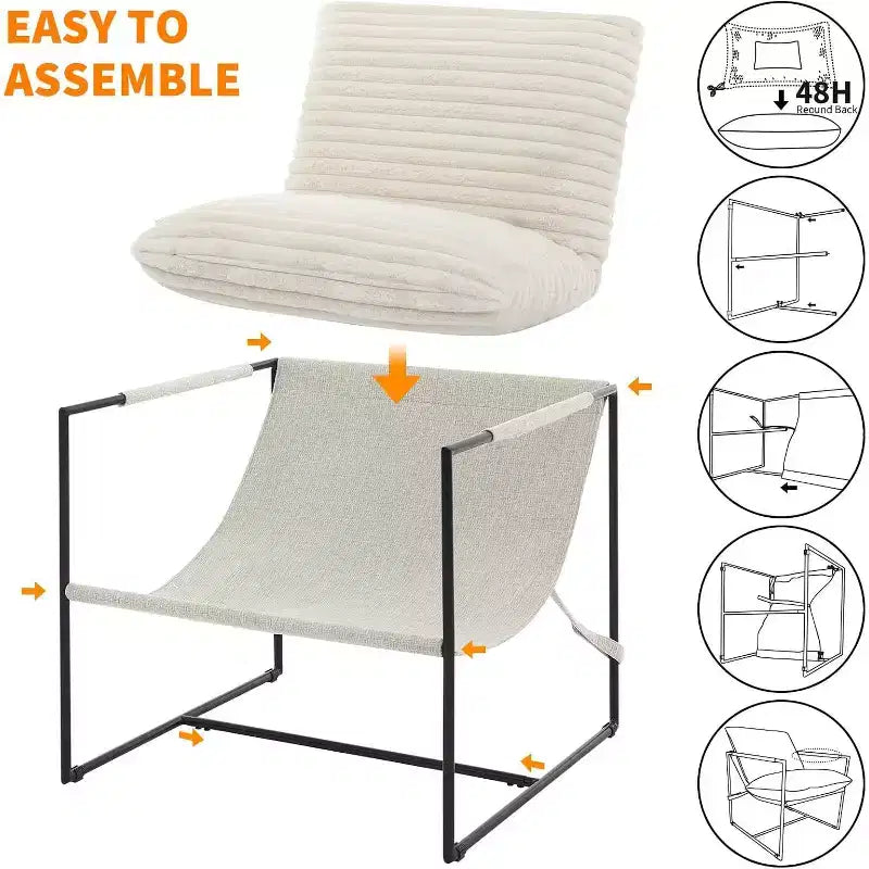 GustoWave Ensemble de 2 fauteuils d'appoint contemporains, chaises décontractées modernes pour salon, coin lecture ou chambre d'amis
