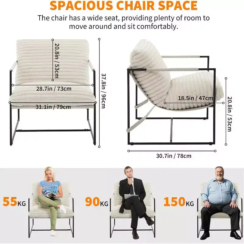 GustoWave Ensemble de 2 fauteuils d'appoint contemporains, chaises décontractées modernes pour salon, coin lecture ou chambre d'amis