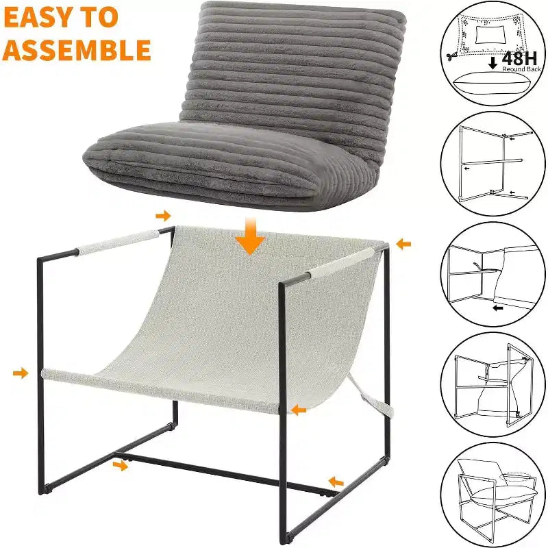 GustoWave Ensemble de 2 fauteuils d'appoint contemporains, chaises décontractées modernes pour salon, coin lecture ou chambre d'amis