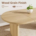 Table à manger ovale de 70,9" pour 6-8 personnes, grande table de cuisine avec base en bois épaisse et robuste, style ferme pour cuisine et salon