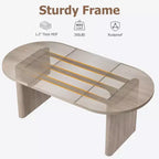 Table à manger ovale de 70,9" pour 6-8 personnes, grande table de cuisine avec base en bois épaisse et robuste, style ferme pour cuisine et salon